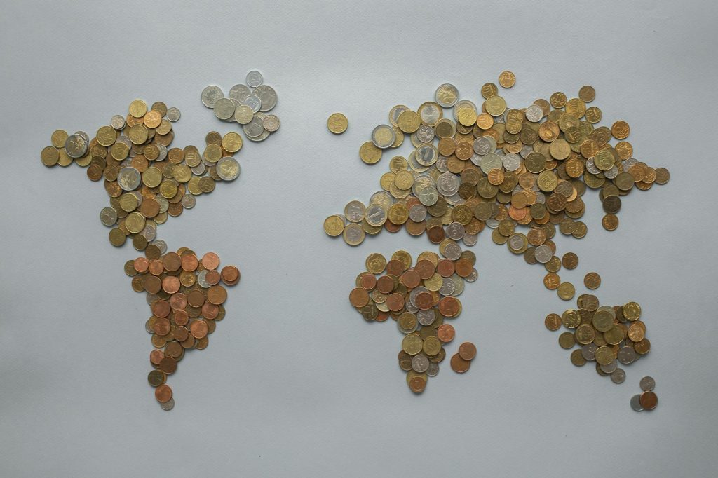 coins on the concrete floor